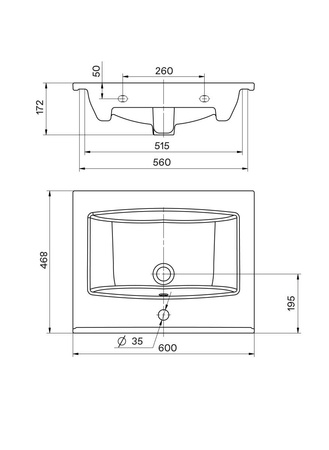 Раковина ASB-Woodline Элина 60 25955